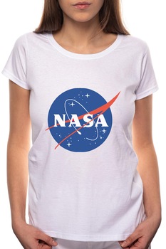 Tricou dama, Nasa, 100% Bumbac, R188, Alb Tricou dama, Nasa, 100% Bumbac, R188, Alb