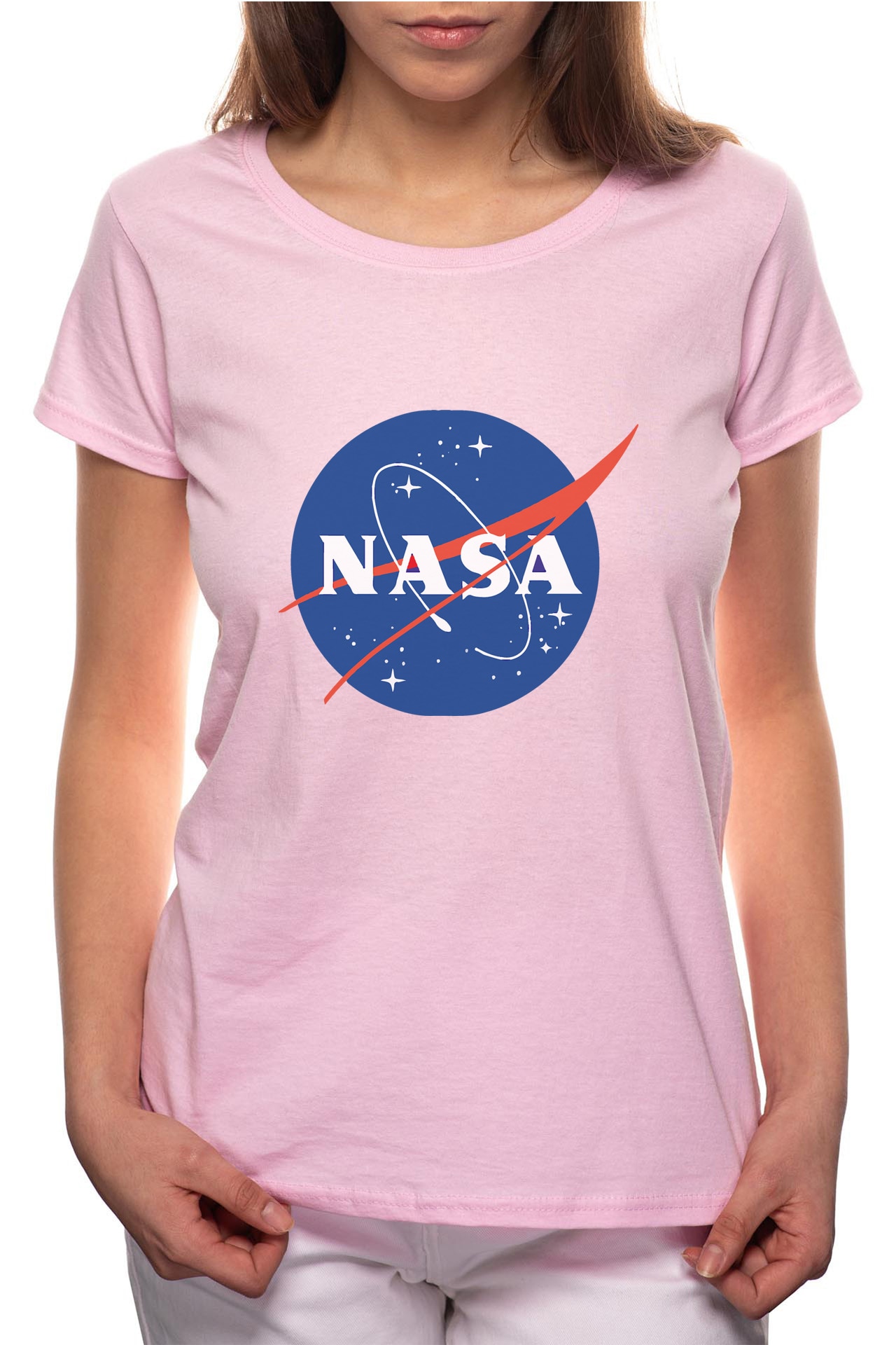 Tricou dama, Nasa, 100% Bumbac, R188, Roz