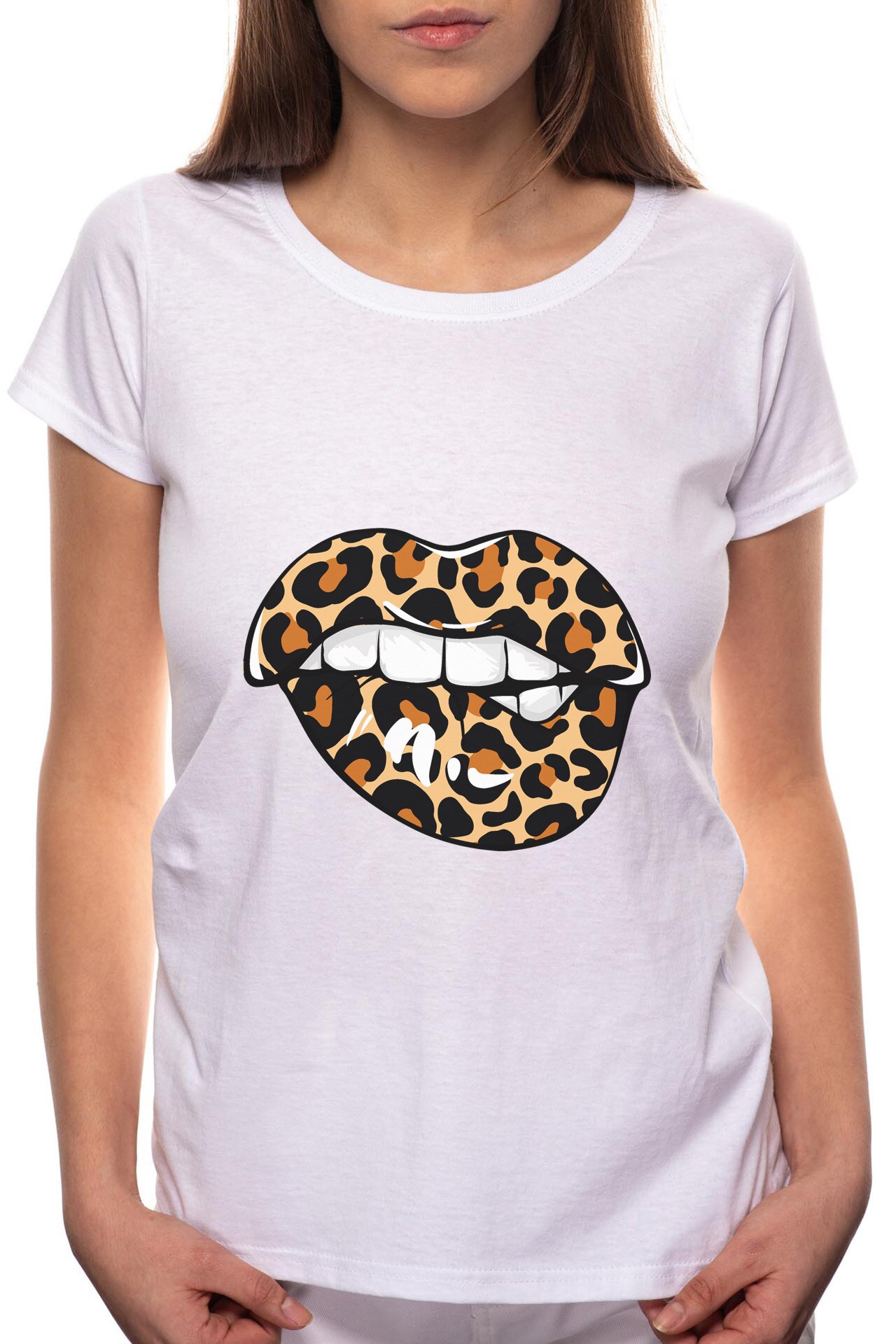 Tricou dama, Tiger Lips, 100% Bumbac, BR204, Alb