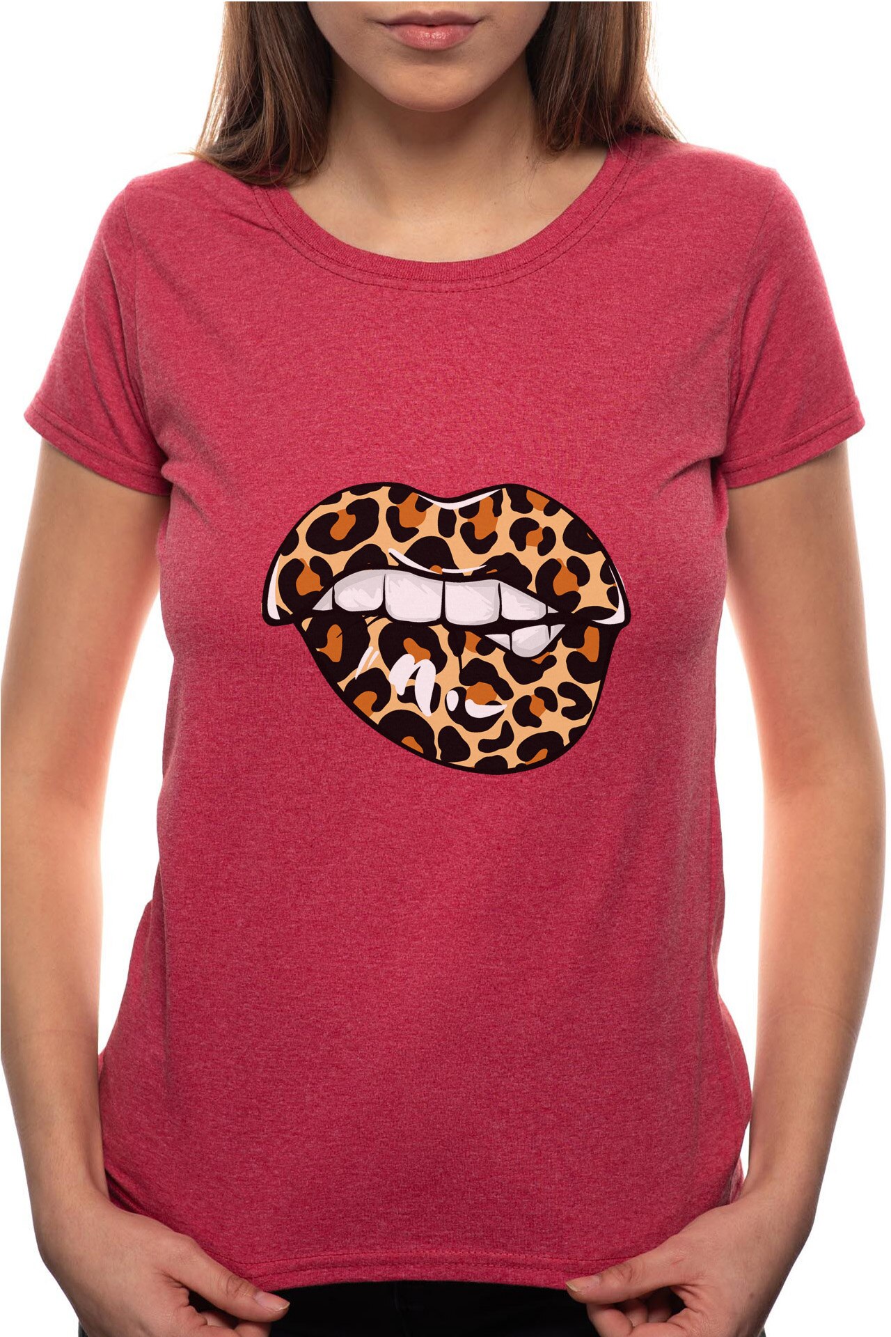 Tricou dama, Tiger Lips, 100% Bumbac, BR204, Rosu Bordeaux