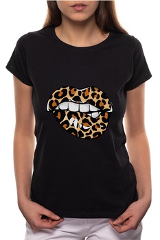 Tricou dama, Tiger Lips, 100% Bumbac, BR204, Negru Tricou dama, Tiger Lips, 100% Bumbac, BR204, Negru