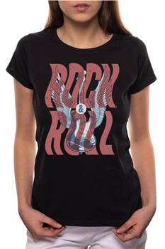 Tricou dama, Rock And Roll, 100% Bumbac, R231, Negru Tricou dama, Rock And Roll, 100% Bumbac, R231, Negru