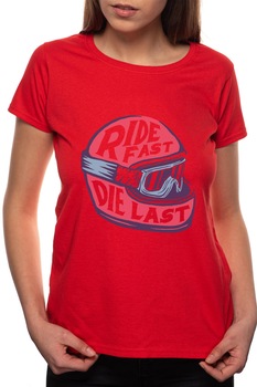 Tricou dama, Ride Fast, 100% Bumbac, R236, Rosu Tricou dama, Ride Fast, 100% Bumbac, R236, Rosu