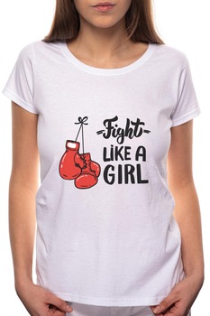Tricou dama, Flight Like A Girl, 100% Bumbac, P242, Alb Tricou dama, Flight Like A Girl, 100% Bumbac, P242, Alb