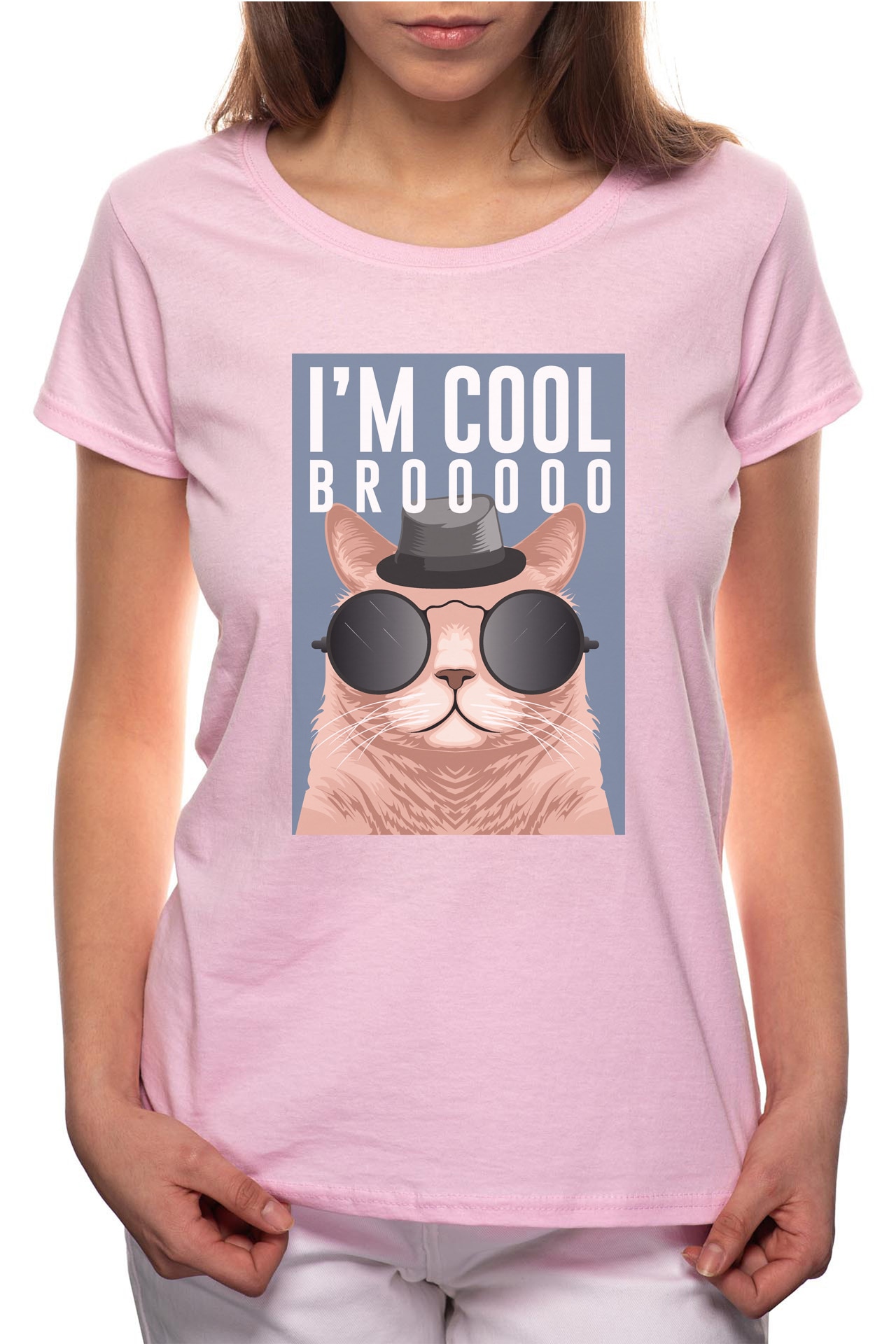 Tricou dama, I'm Cool, 100% Bumbac, R246, Roz