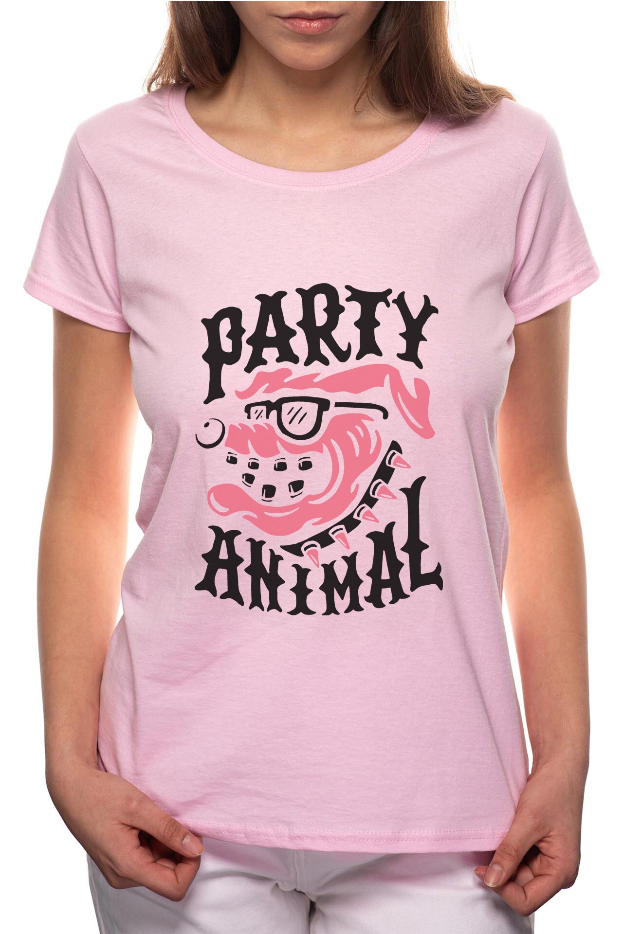 Tricou dama, Party Animal, 100% Bumbac, B260, Roz