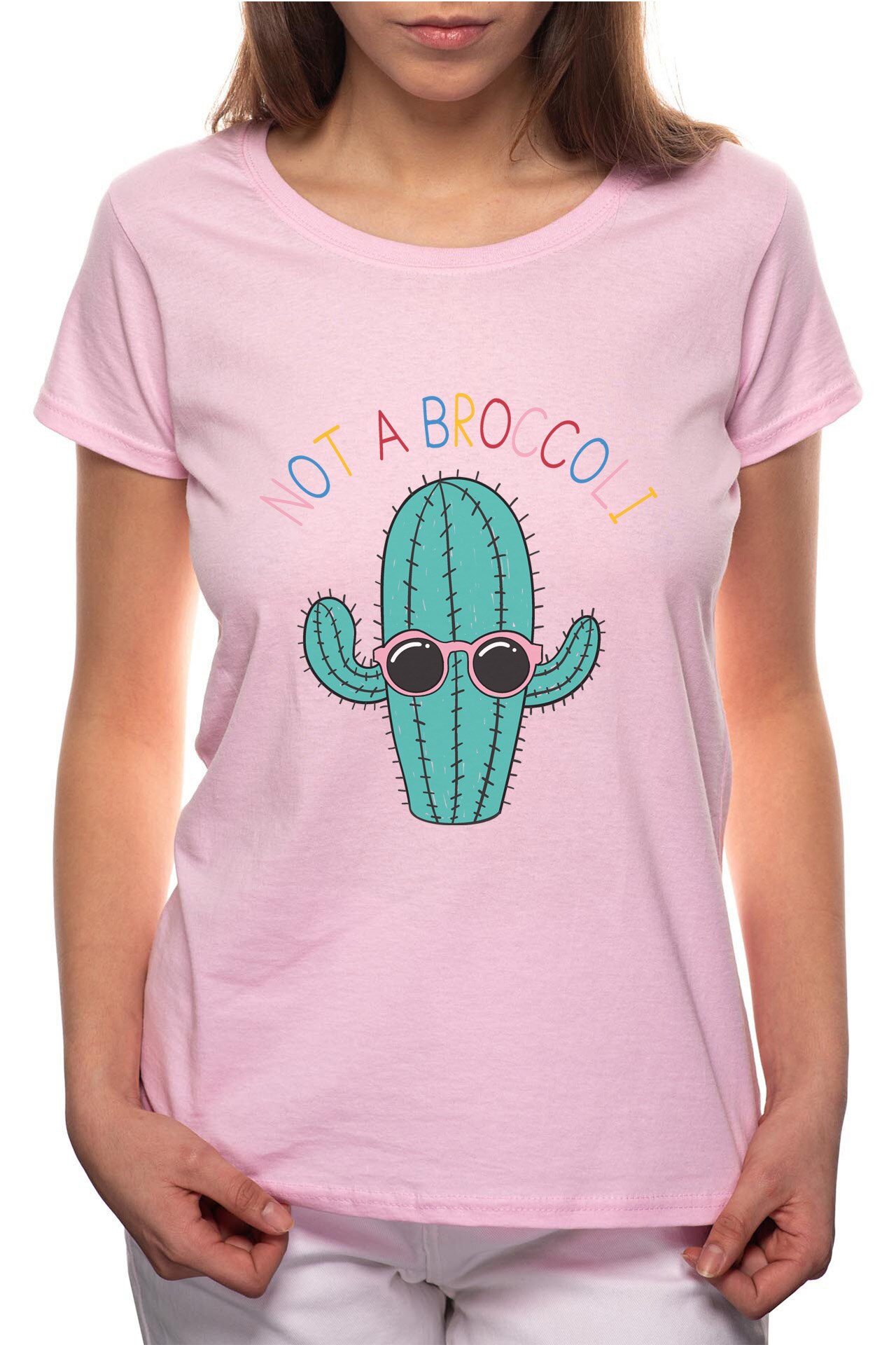 Tricou dama, Not A Broccoli, 100% Bumbac, P266, Roz