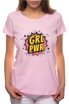 Tricou dama, Girl Power, 100% Bumbac, W271, Roz Tricou dama, Girl Power, 100% Bumbac, W271, Roz