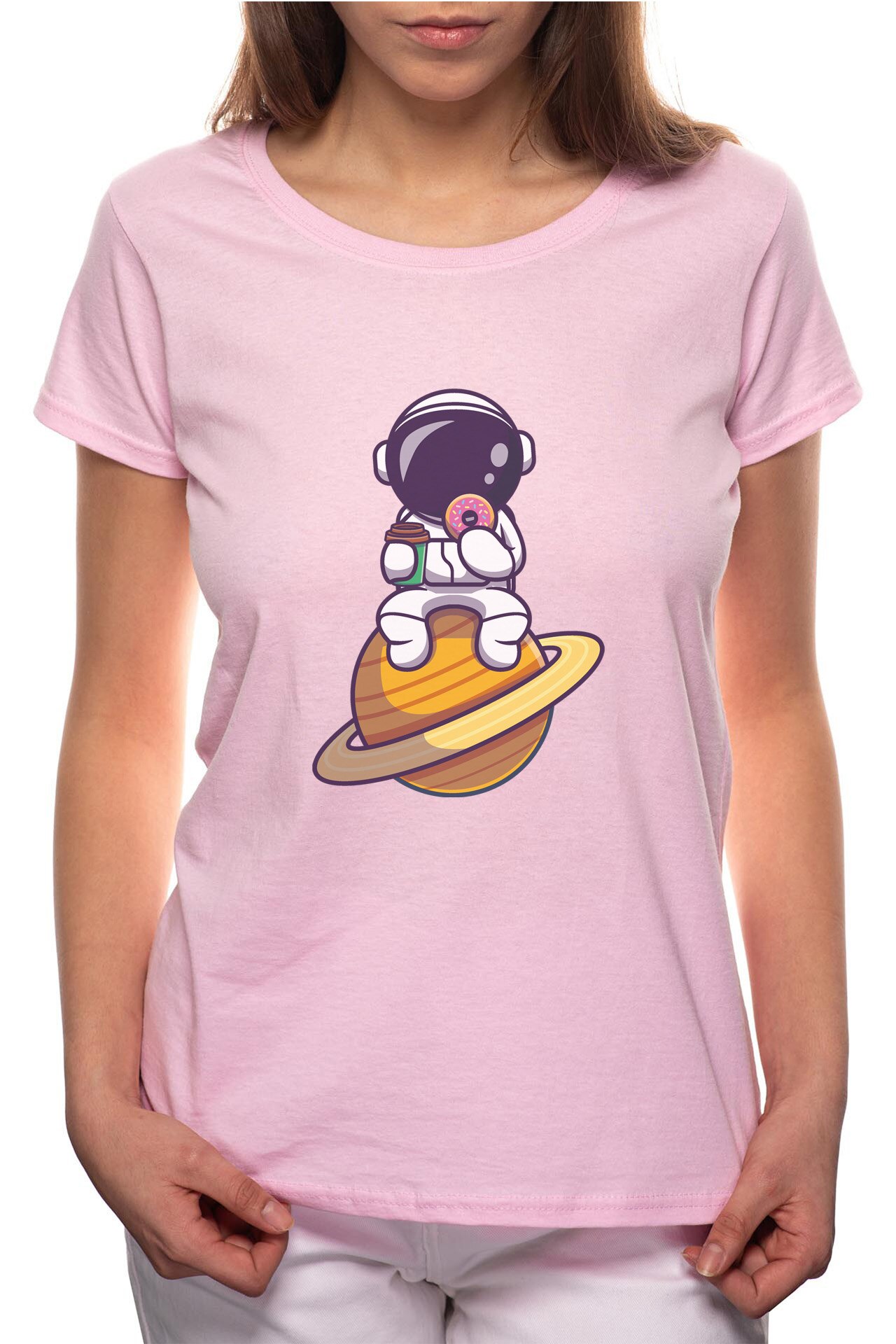 Tricou dama, Doughnut, 100% Bumbac, BR280, Roz