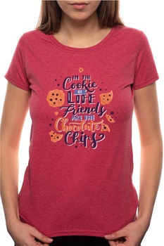 Tricou dama, Friends, 100% Bumbac, R281, Rosu Bordeaux Tricou dama, Friends, 100% Bumbac, R281, Rosu Bordeaux