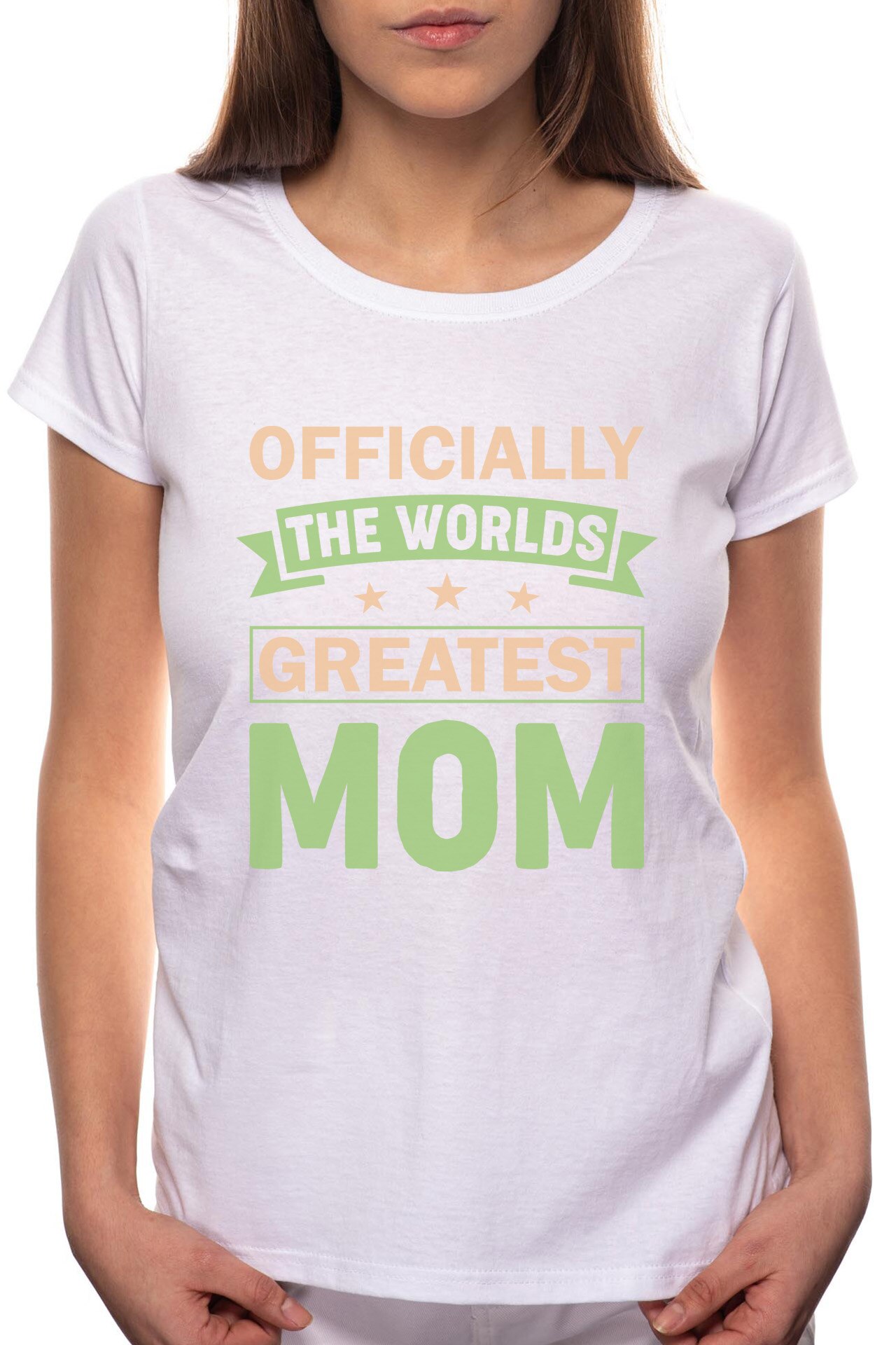 Tricou dama, Greatest Mom, 100% Bumbac, B286, Alb