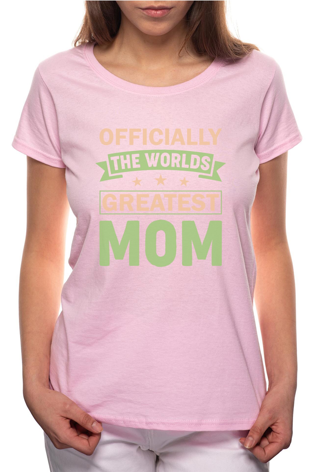 Tricou dama, Greatest Mom, 100% Bumbac, B286, Roz