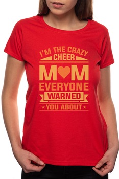 Tricou dama, Cheer Mom, 100% Bumbac, P287, Rosu Tricou dama, Cheer Mom, 100% Bumbac, P287, Rosu