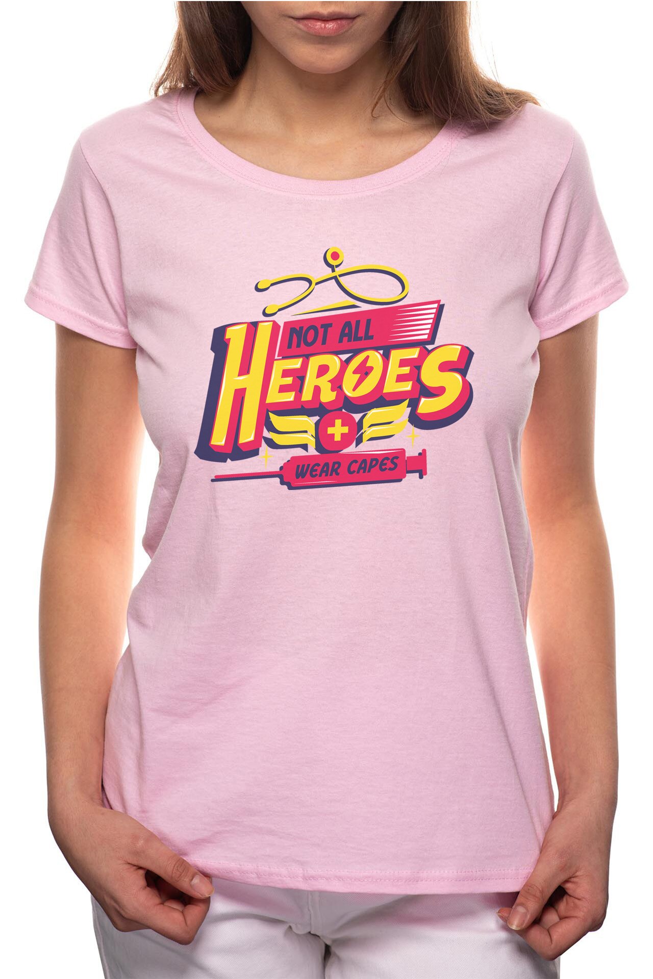 Tricou dama, Heroes, 100% Bumbac, P293, Roz
