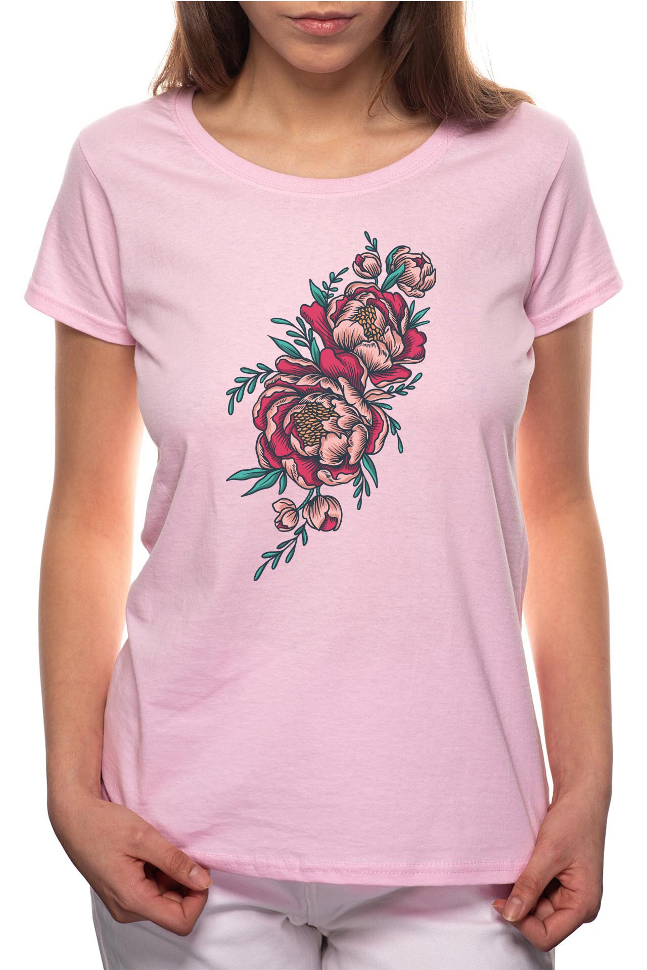 Tricou dama, Rose, 100% Bumbac, P304, Roz