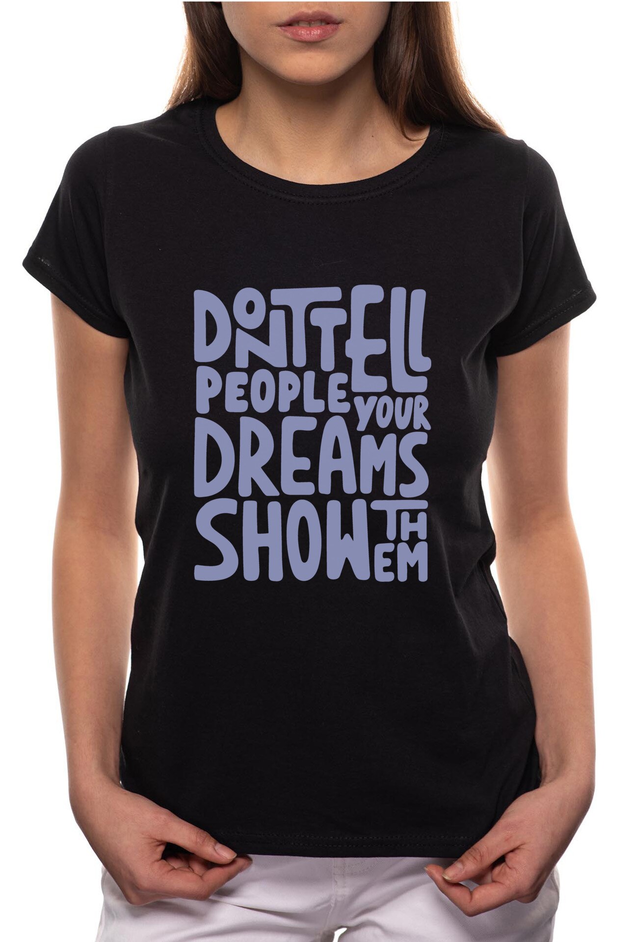 Tricou dama, Snow Your Dreams, 100% Bumbac, P315, Negru