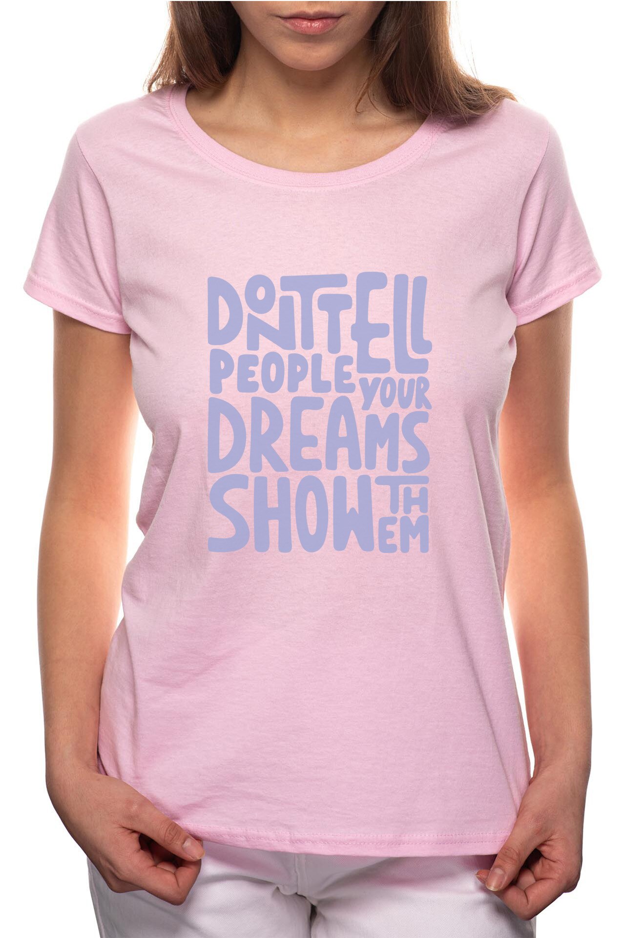 Tricou dama, Snow Your Dreams, 100% Bumbac, P315, Roz