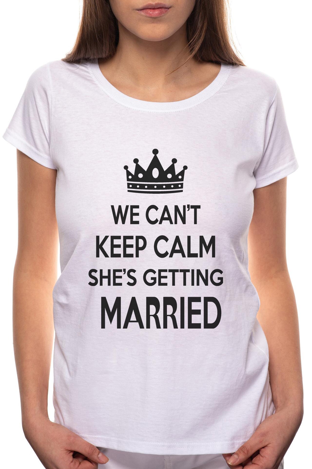 Tricou dama, Getting Married, 100% Bumbac, W318, Alb