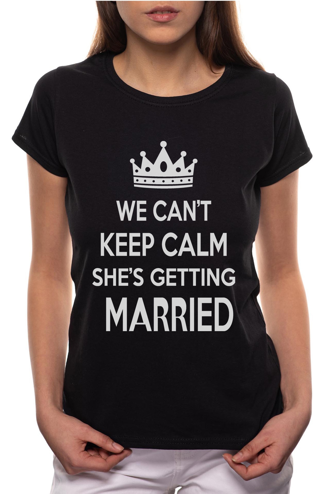 Tricou dama, Getting Married, 100% Bumbac, W318, Negru