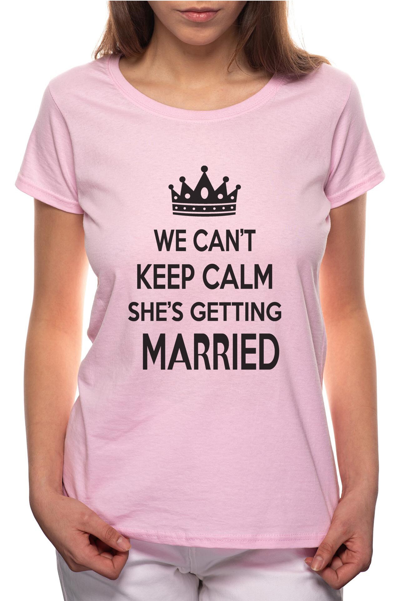 Tricou dama, Getting Married, 100% Bumbac, W318, Roz