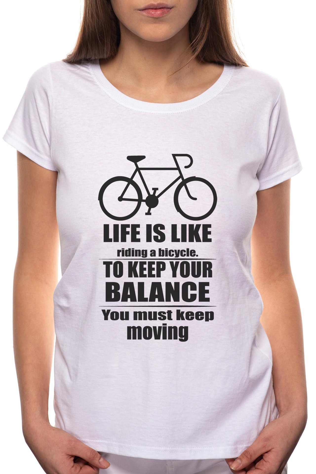 Tricou dama, Balance, 100% Bumbac, R335, Alb