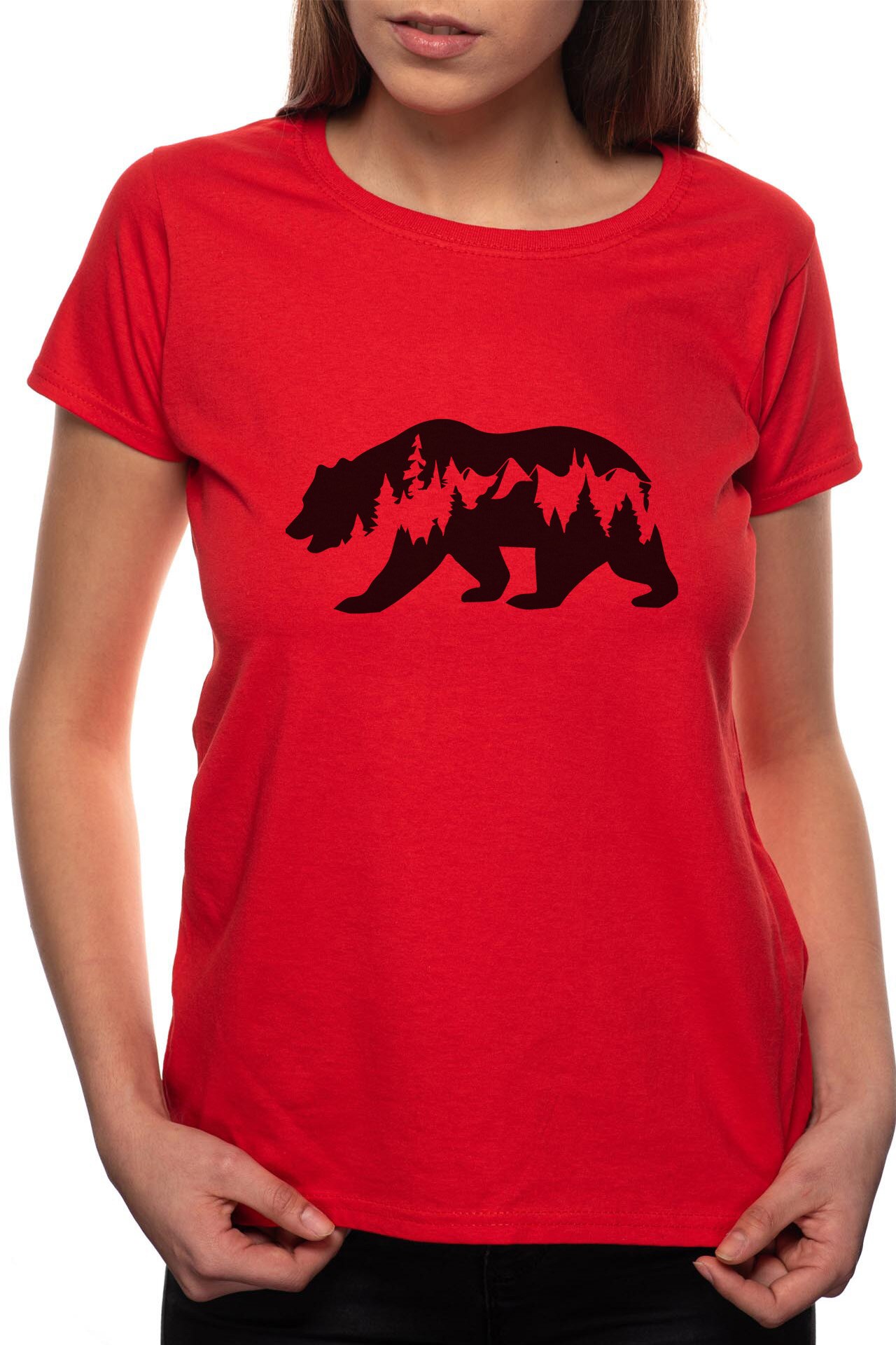 Tricou dama, Bear, 100% Bumbac, BR333, Rosu