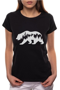 Tricou dama, Bear, 100% Bumbac, BR333, Negru Tricou dama, Bear, 100% Bumbac, BR333, Negru