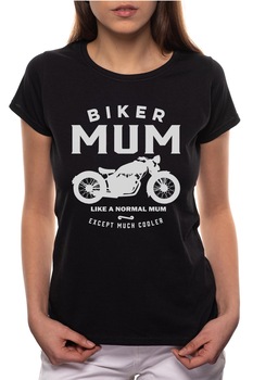 Tricou dama, Biker Mum, 100% Bumbac, W338, Negru Tricou dama, Biker Mum, 100% Bumbac, W338, Negru