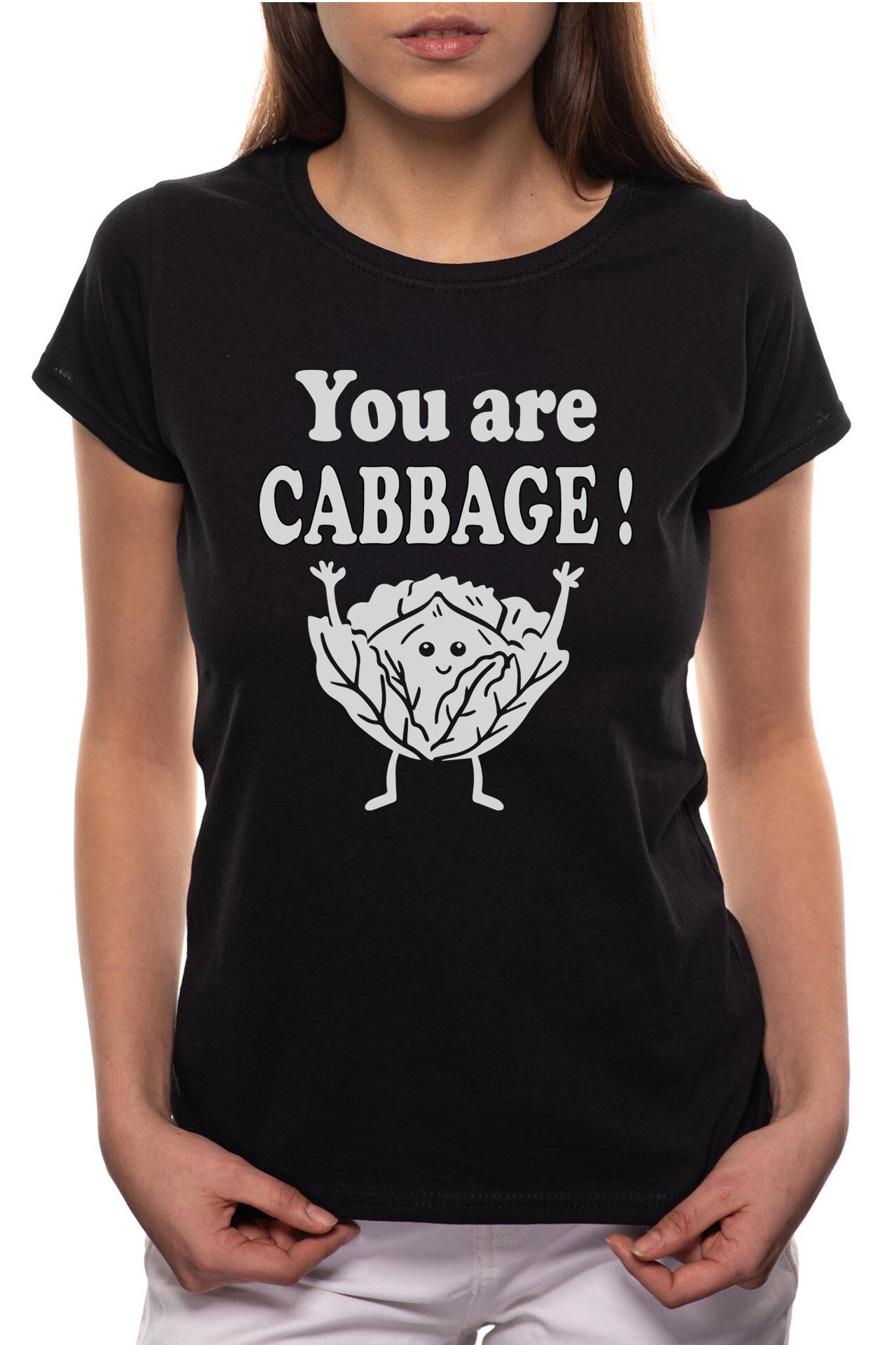 Tricou dama, You Are Cabbage, 100% Bumbac, B343, Negru