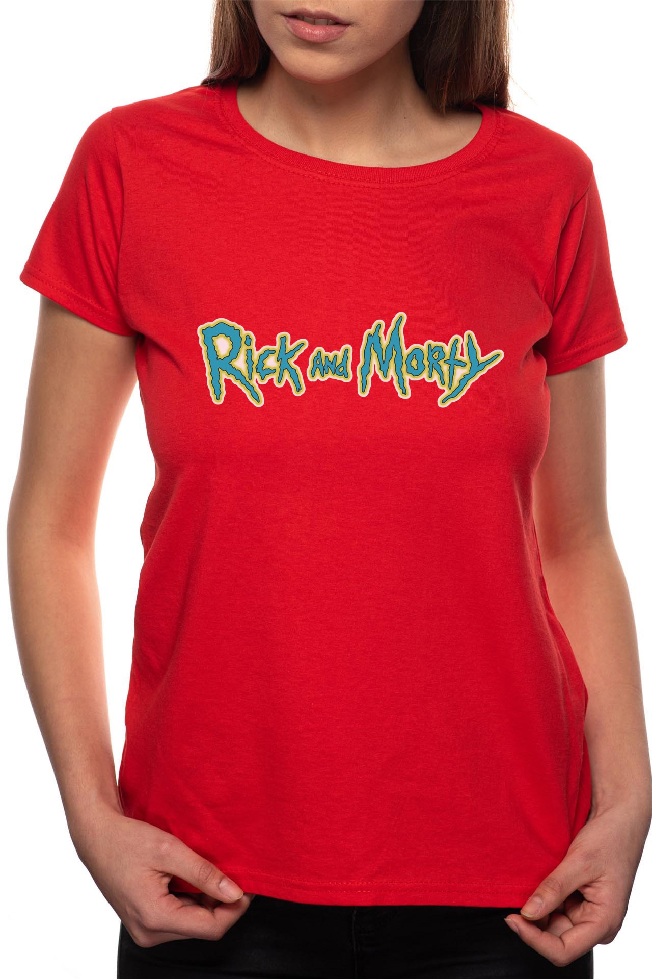 Tricou dama, Rick And Morty, 100% Bumbac, R171, Rosu