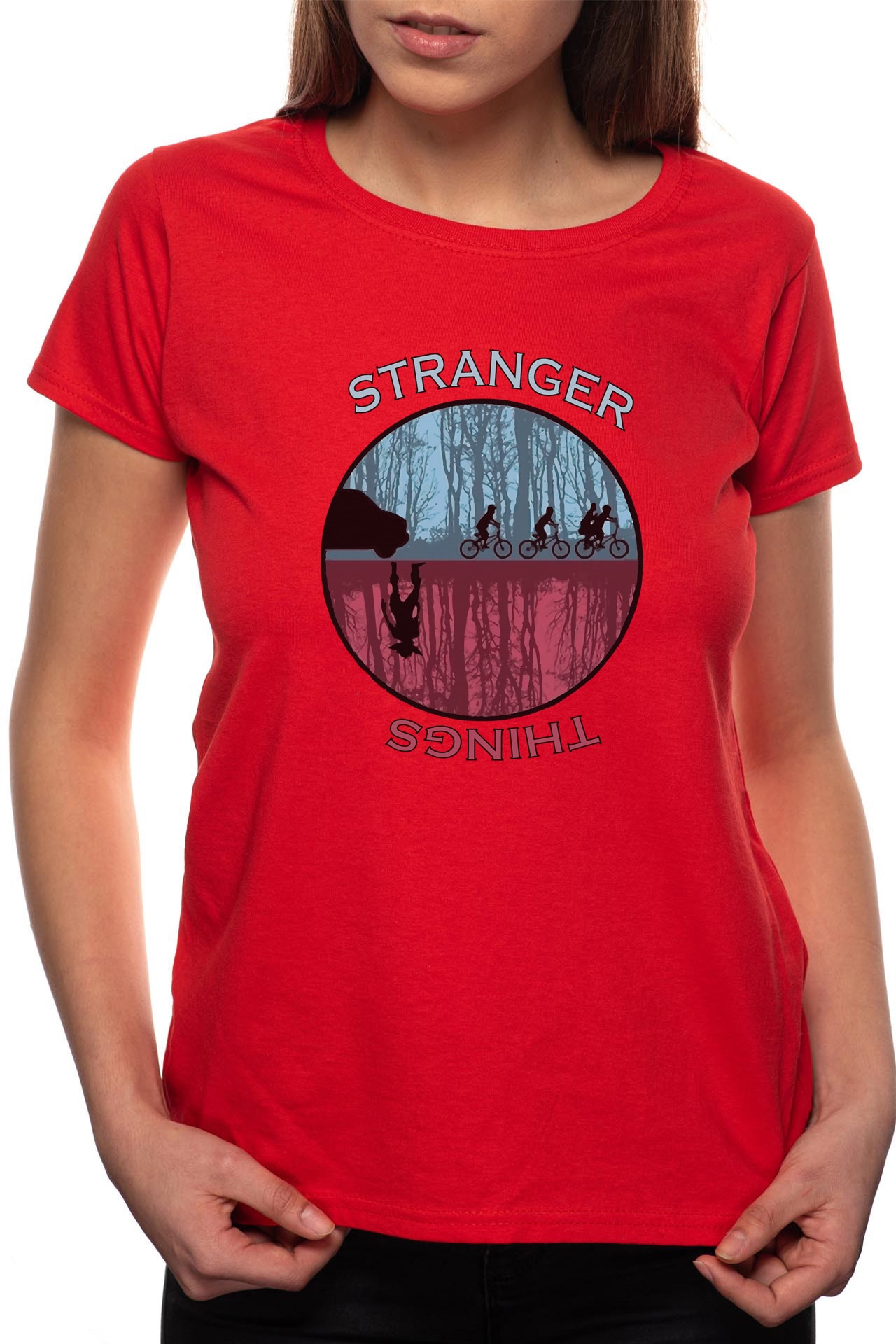 Civilize wreath St Tricou dama, Stranger Things - Forest, 100% Bumbac, BR175 - eMAG.ro
