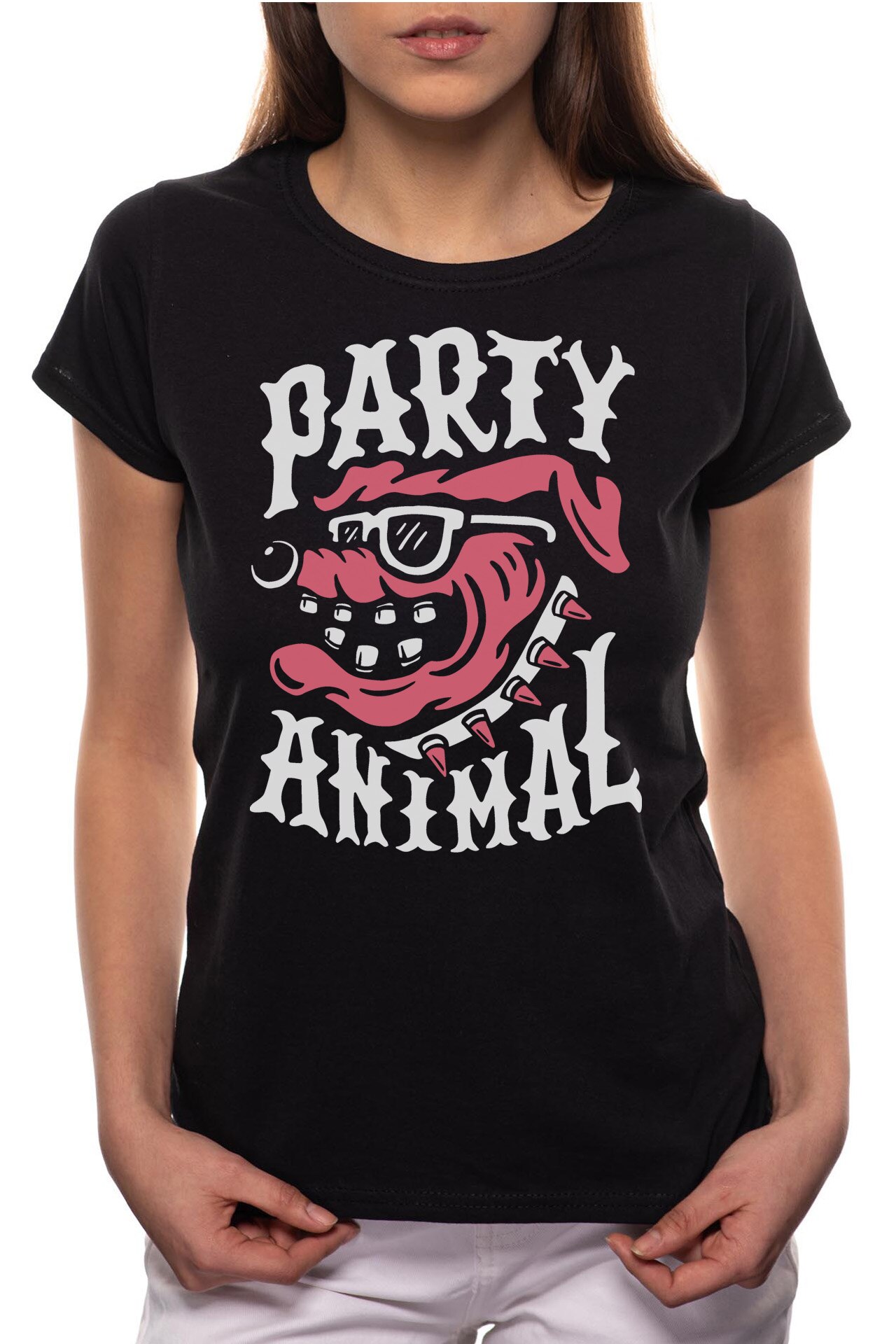 Tricou dama, Party Animal, 100% Bumbac, B260, Negru