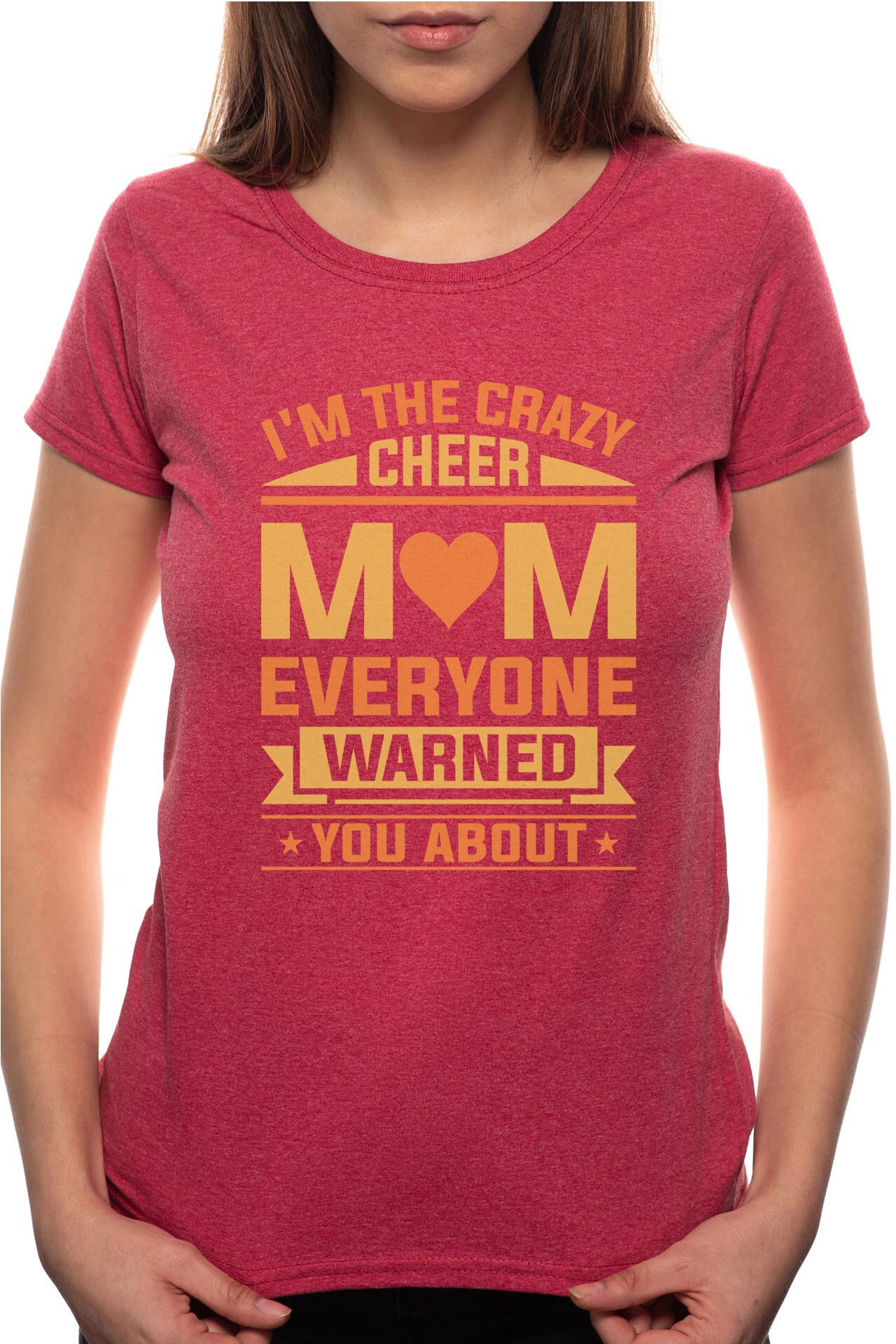 Tricou dama, Cheer Mom, 100% Bumbac, P287, Rosu Bordeaux