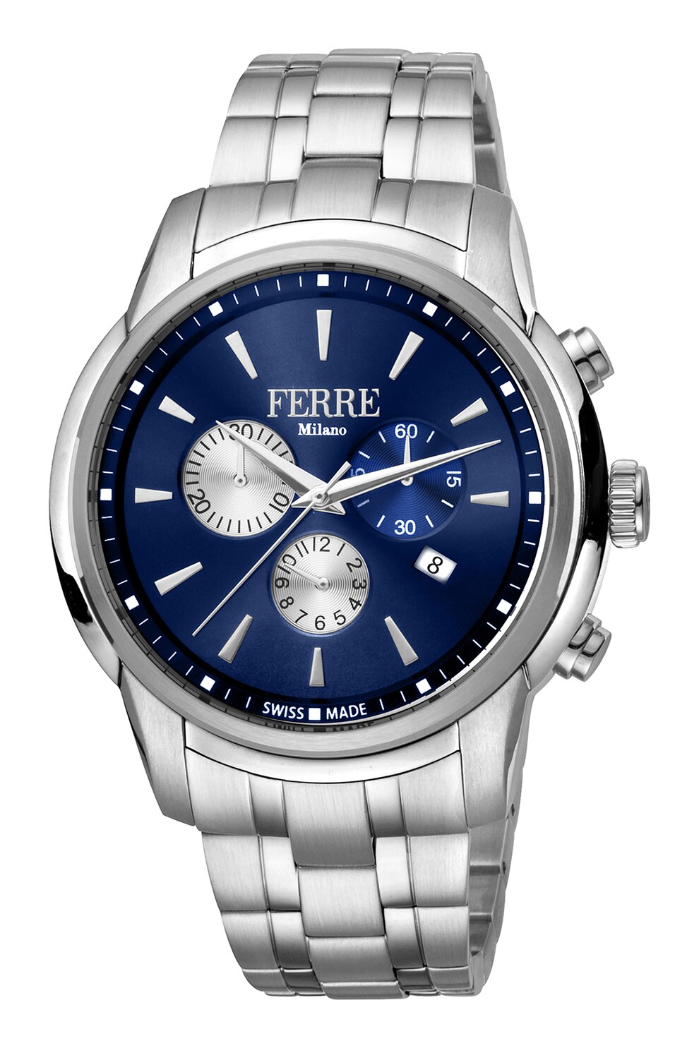 Ferre Milano, Ceas cronograf de otel inoxidabil, Argintiu