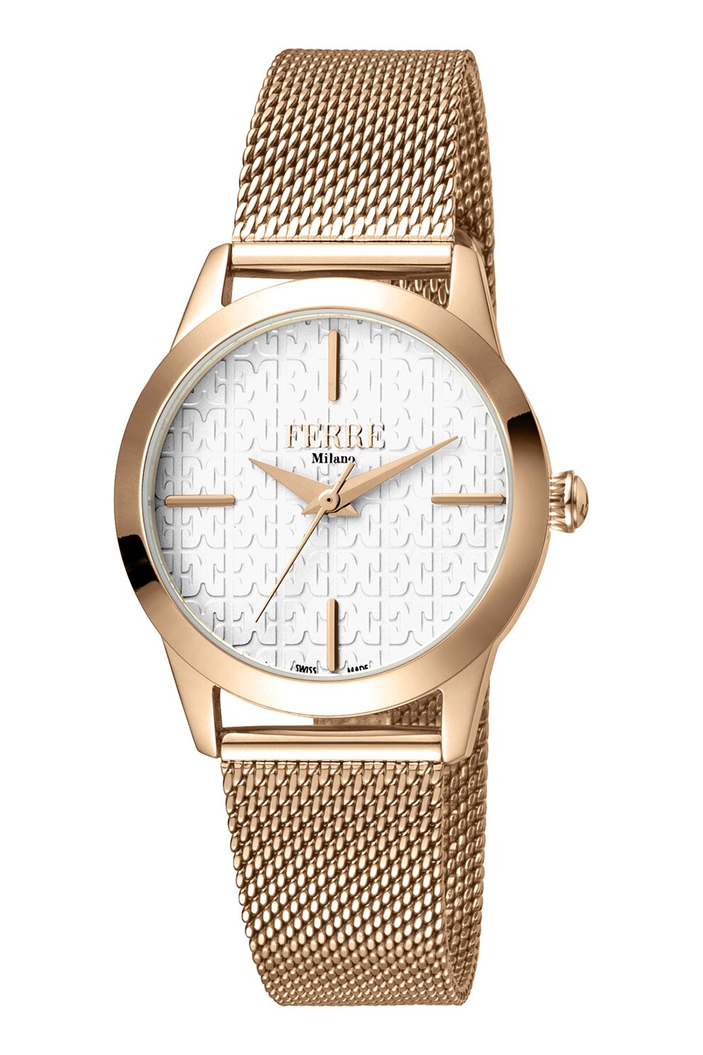 Ferre Milano, Ceas quartz de otel inoxidabil, Auriu rose