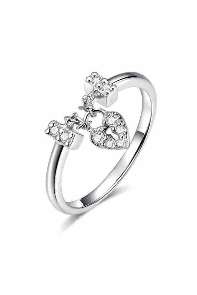 Inel din argint 925 Love Heart cu pietre de zirconiu, masura ajustabila, cadou, aniversare, sarbatori, martisor