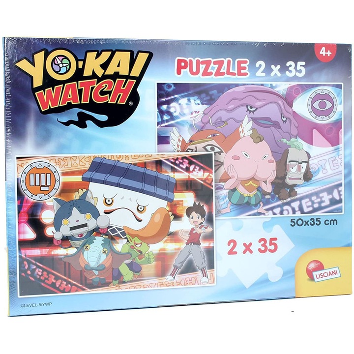 Комплект пъзели Lisciani Yokai Watch Word 060702 1-84, 2 броя, 2х35 части, 50 x 35 см