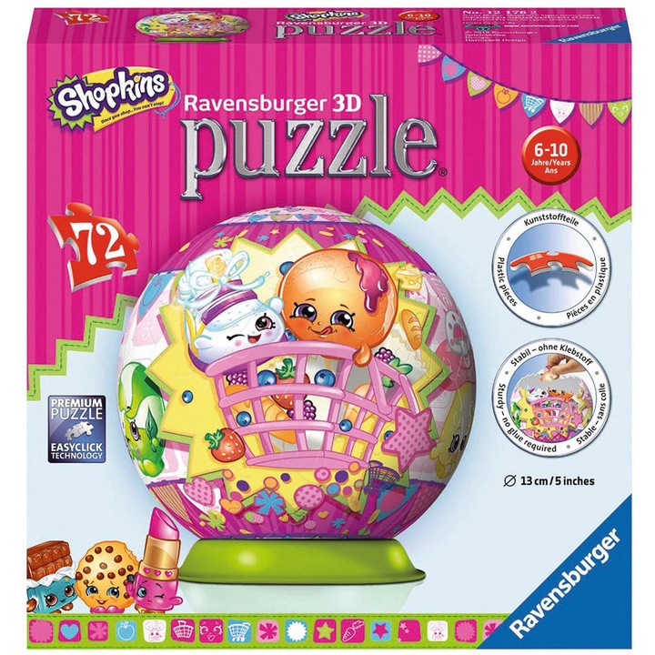 Puzzle 3D, Ravensburger, 72 piese, 13 cm, Multicolor