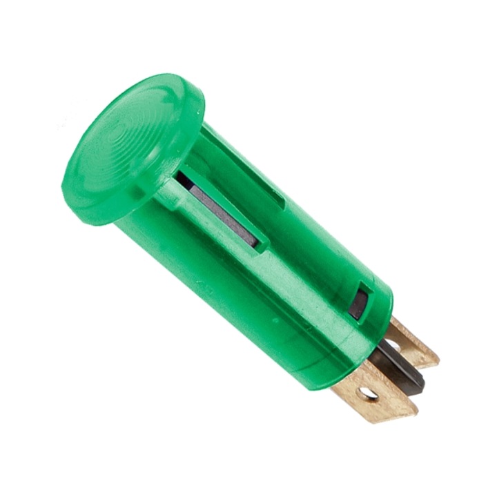 Indicator Luminos LED 12V DC Verde, Lampa Semnalizare Panou Ø12 mm, Set 10 Buc