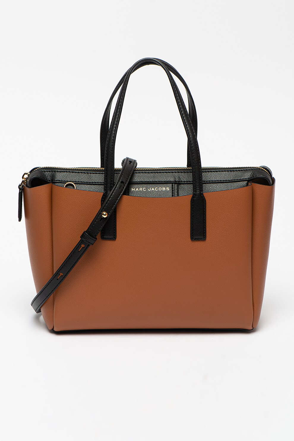 Marc Jacobs, Geanta de piele cu bareta detasabila de umar, Maro deschis/Negru