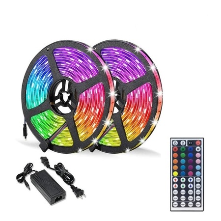 Комплект светодиодни ленти с цветен RGB адаптер, 44 бутона ...