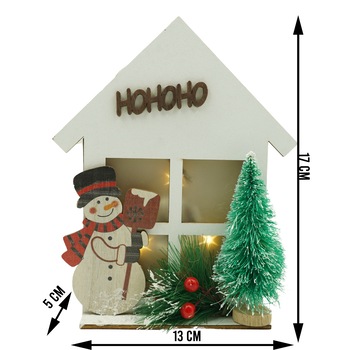 Decoratiune luminoasa, Flippy, Om de zapada, alb, lungime: 13 cm, latime: 5 cm, inaltime: 17 cm, lemn, interior/exterior Decoratiune luminoasa, Flippy, Om de zapada, alb, lungime: 13 cm, latime: 5 cm, inaltime: 17 cm, lemn, interior/exterior