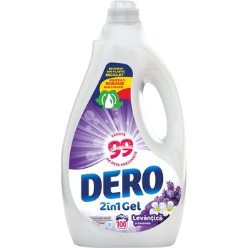 Detergent lichid Dero 2in1 Levantica si iasomie, 100 spalari, 5L Detergent lichid Dero 2in1 Levantica si iasomie, 100 spalari, 5L