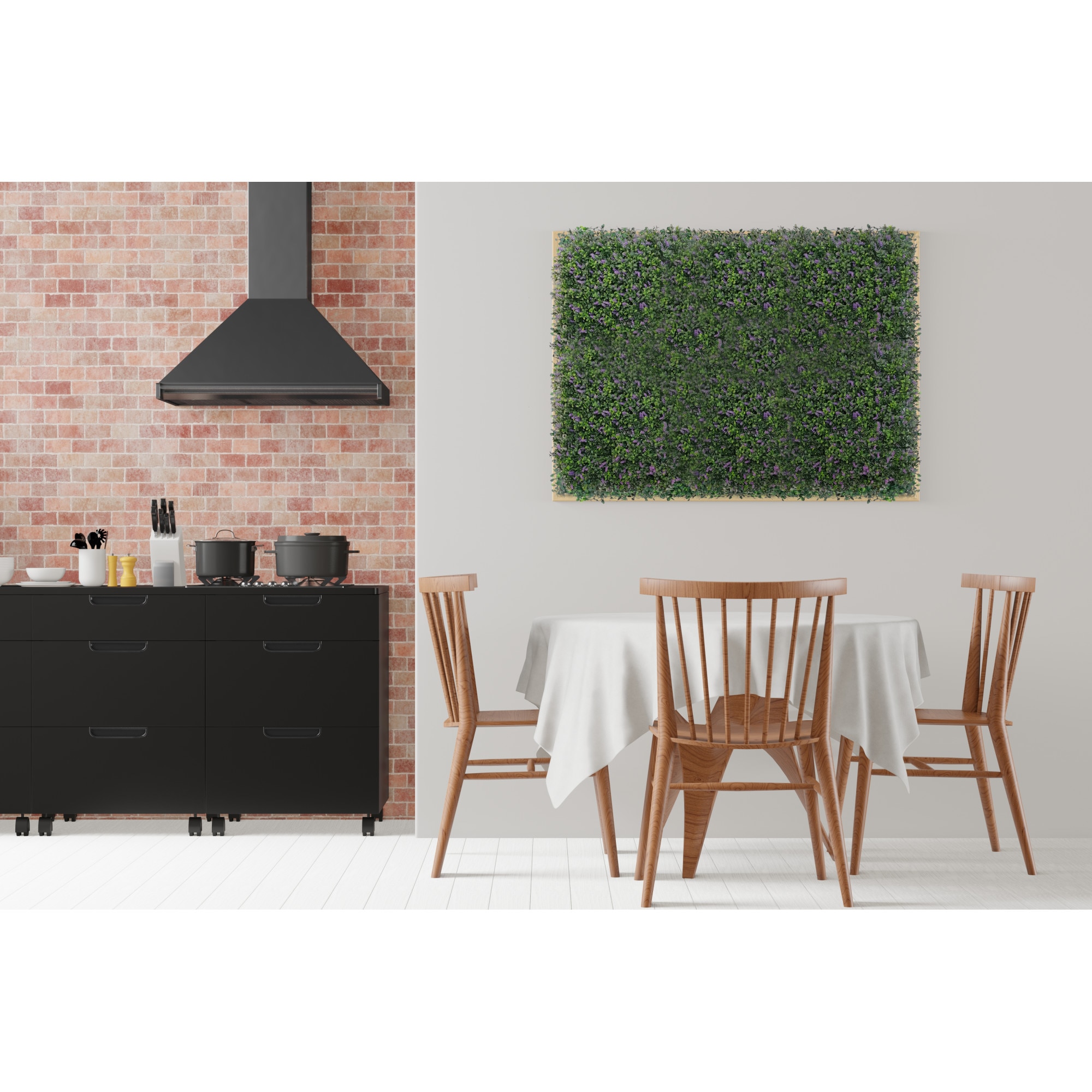 Стенен панел от изкуствени растения Fieronart с листа и цветя от