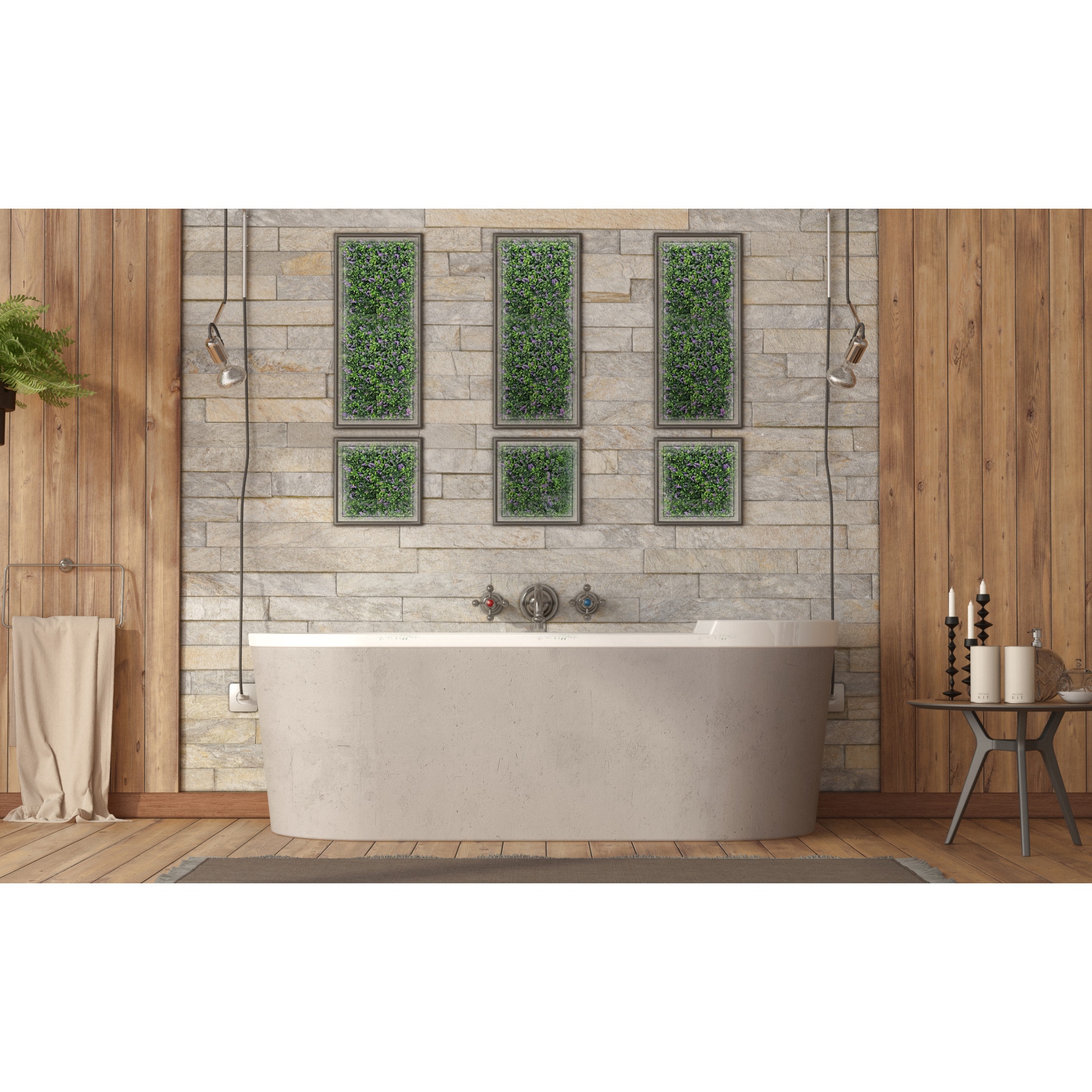 Стенен панел от изкуствени растения Fieronart с листа и цветя от