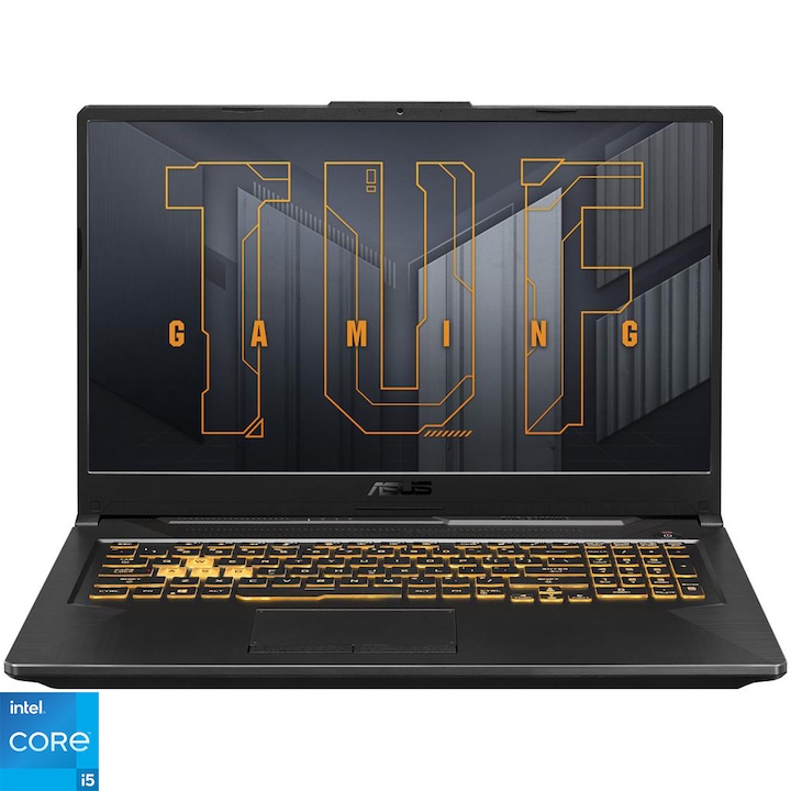 Лаптоп Gaming ASUS TUF F17 FX706HCB, Intel® Core™ i5-11400H, 17.3", Full HD, RAM 8GB, 1TB SSD, NVIDIA® GeForce® RTX™ 3050 4GB, No OS, Eclipse Gray
