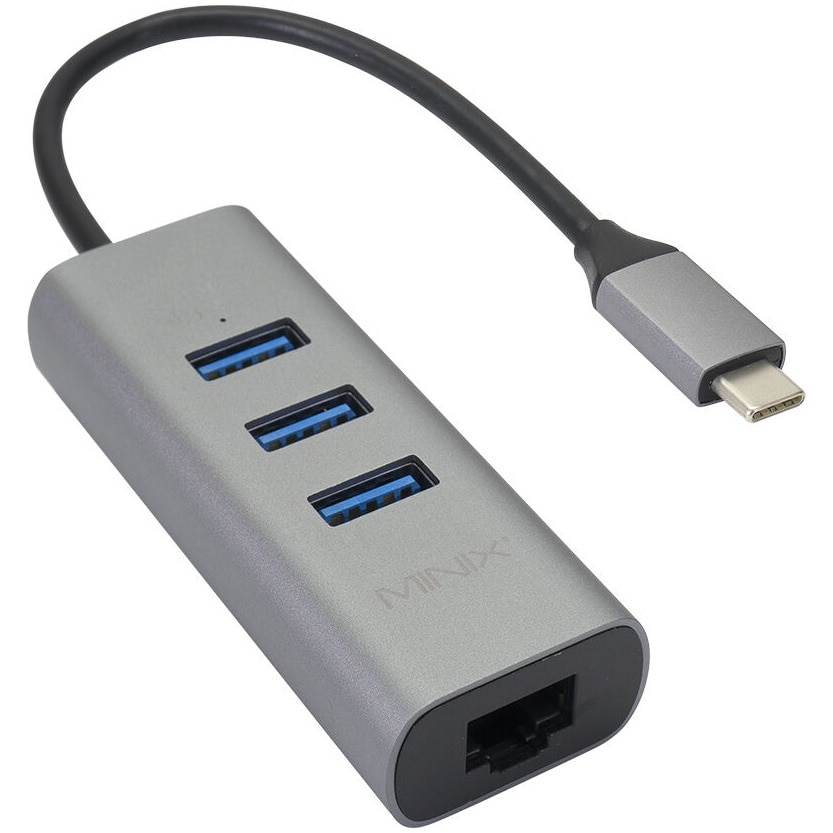 Adaptor Multiport USB MINIX NEO C-UEGR USB-C la 3xUSB 3.0 si Retea Gigabit