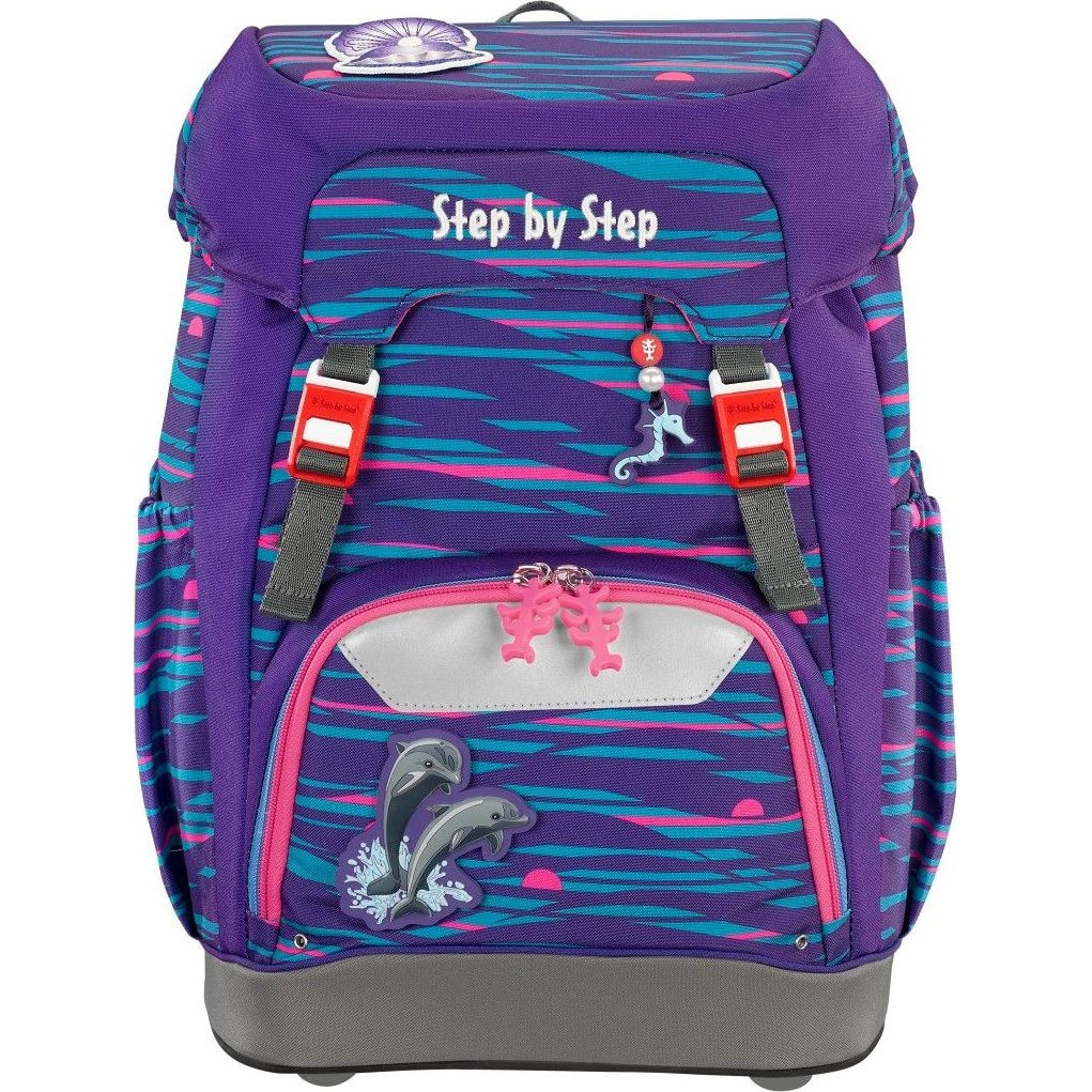 Ghiozdan Step by Step Grade Shiny Dolphins, 22l, Violet