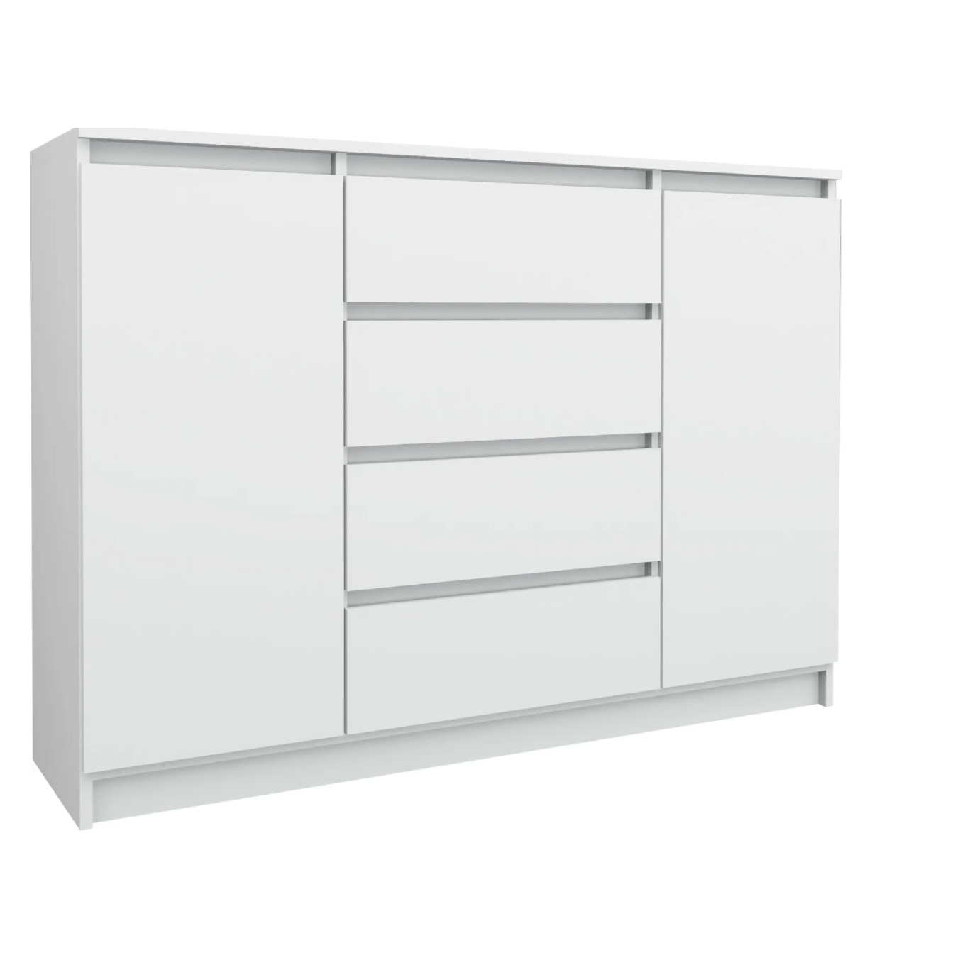 Comoda 2 Usi , 4 Sertare, 138 x 99 x 40 Cm, Culoare alb, Pal