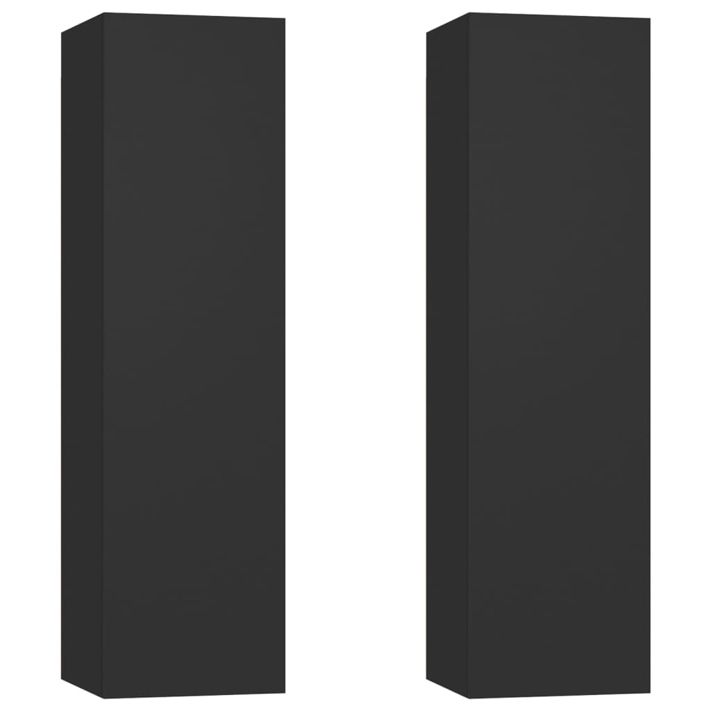 Set de 2 comode suspendate vidaXL, PAL, 30.5 x 30 x 110 cm, Negru